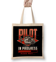 Pilot In Progress Please Wait Helicopter License Bez Çanta Uzun Saplı