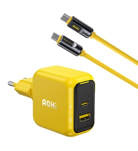 Aohi Magcube 67W 2 Portlu Şarj Adaptörü, 240W 8K Süper Hızlı Şarj/Data Kablosu Seti
