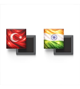 Buzdolap Magnetleri - Hindistan Bayrağı ve Türk Bayrağı - 2'li Set Magneti