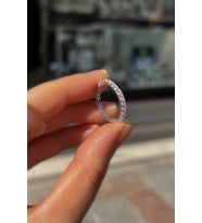 Gümüş 2 mm taşlı ince tamtur gümüş yüzük alyans