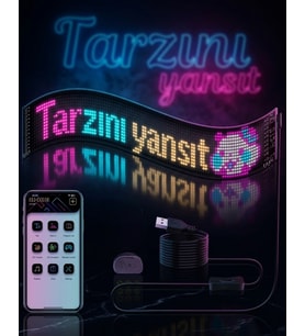 RGB LED Matrix Panel Esnek Yapı Uygulama Kontrollü Kayan Yazı Ekranı