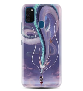 Samsung M21 M22 M23 M30 M31S M32 Kılıf Desenli Silikon Kız ve Ejderha 1742