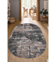 Dijital Baskılı Kaymaz Taban Yıkanabilir Oval Salon Halısı Mutfak Halısı Yolluk NDO-HT-1313 (Vizon)