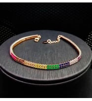 MİX TAŞLI RENKLİ 925 AYAR GÜMÜŞ BİLEKLİK (Karışık)