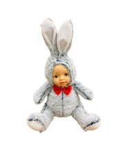 Bebek Yüzlü Peluş Tavşan 60 Cm Gri (Karışık)