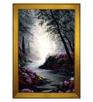 Manzara Temalı Kanvas Tablo 50 x 70 cm Gold Çerçeve