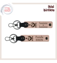 Şirket Çalışanlarına Hediye, Ayyıldız Kurt Göktürk Desenli Kişisel Anahtarlık Set, Yavru Ağzı-Y Ağzı