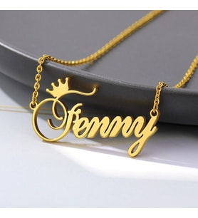 İsimli Taç Kolye, İsimli Kolye, İsimli Kolye, İsimli Monogram Kolye