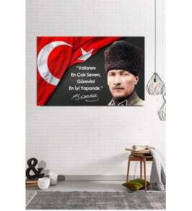 ATATÜRK TABLOSU, PANOSU, KANVAS TABLO, KAFE,BÜRO, OTEL VE RESMİ DAİRELER İÇİN UYGUN