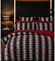 More Home Çift Kişilik Yorgan Kılıfı + Yastık Kılıfı (Çarşafsız) Motif Desen Bordo