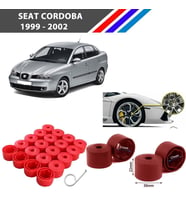 Otozet - Seat Cordoba Bijon Civata Kapağı Kırmızı Renk 20 Adetli Set 17mm 1K06011739B9