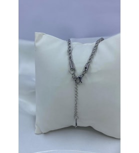 ZİRKON DETAY GOLD FİRUZE MADALYON ÇELİK KOLYE 50 CM