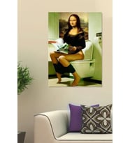 KOMİK WC TUVALET BANYO KANVAS TABLO EV DUVAR SALON HEDİYELİK DEKARASYON SÜSÜ ÖLÇÜ SEÇMEYİ UNUTMAYINI (Çok Renkli)