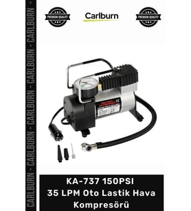 Özel Üretim 12V Güçlü Metal Gövde Taşınabilir Pompa KA737 150PSI 35 LPM Oto Lastik Hava Kompresörü