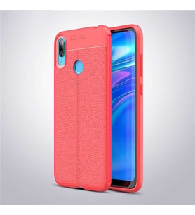 Huawei Y7 Prime 2019 Kılıf Esnek Pu-Deri Leather-Pu Serisi Protected Case (Kırmızı)