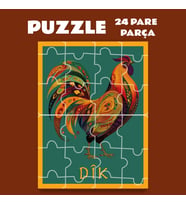 Pazil Bi Kurdî Dîk Horoz - Kürtçe Puzzle Yapboz (24 Pare/Parça - A5) (Çok Renkli)