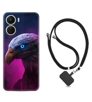 Vivo Y16 Kılıf Silikon Boyun Askılı İpli Desenli Silikon Kartal 1622