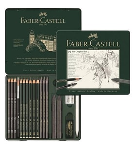 FABER CASTELL METAL KUTU PITT GRAFİT KALEM SETİ 19 PARÇA - 112973
