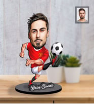 Kişiye Özel Futbolcu Karikatürlü İki Katmanlı Ahşap Biblo Bay-3-Eco