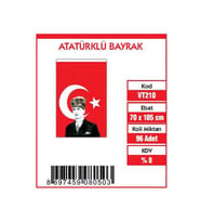 Vatan Bayrak 70 X 105 Cm Atatürklü Bayrak Vt210