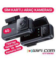Sim Kartlı Çift Kameralı 4g Araç Kamerası Gps Ve Konum Özelliği