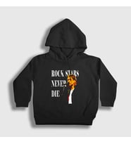 Presmono Unisex Çocuk Siyah Never Nirvana Kurt Cobain Kapüşonlu Sweatshirt 35770tt