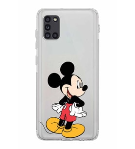 Samsung Galaxy A31  Kamera Korumalı  Kapak Mickey Mouse Tasarımlı  Şeffaf Kılıf