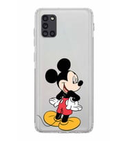 Samsung Galaxy A31  Kamera Korumalı  Kapak Mickey Mouse Tasarımlı  Şeffaf Kılıf
