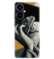 Camon 19 Pro Kılıf Resimli Desenli Silikon Platinium Series Butterfly Girl 1837