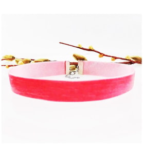 Pembe Kadife Kadın Choker Kolye