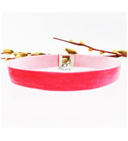 Pembe Kadife Kadın Choker Kolye