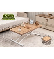 Mini Akıllı Sehpa Üst Tabla Oval Köşe Efesçam Alt Ayak Beyaz Dışa K