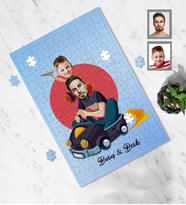 Kişiye Özel Babalar Günü Baba Erkek Çocuk Karikatürlü A3 240 Parça Puzzle Model-1