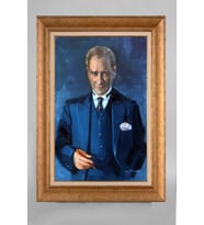 EV İŞYERİ OFİS İÇİN ALTIN ÇERÇEVELİ PASPARTULU ATATÜRK TABLO S323