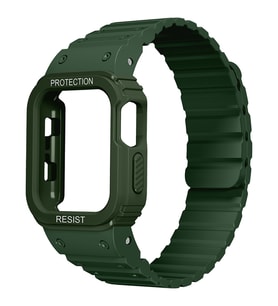Lexroo Watch 38mm KRD-142 Airbag Tasarımlı Kasa Koruyuculu Silikon Kordon - Yeşil