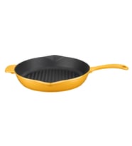 Lava Döküm Yuvarlak Izgara Tavası Döküm Demir Yekpare Saplı Spring Serisi Çap(Ø)28cm. (Sarı)