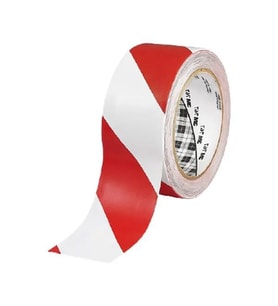 KIRMIZI-BEYAZ YER İŞARETLEME BANDI  5 CM