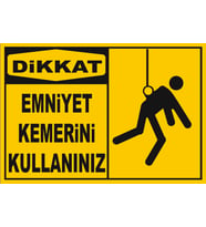 Emniyet Kemeri Kullanınız Sticker 20X28 Cm