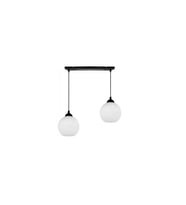RİOLIGHT MODERN,RETRO,VİNTAGE OPALBEYAZ1 CAMLI 2XE27 SIRALI SİYAH METAL GÖVDE MASA ÜSTÜ SARKIT AVİZE