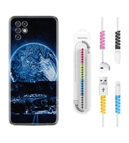 INFINIX Note 11 Pro Note 10 Hot 9 Play Kılıf Kablo Koruma Spiral Silikon Mavi Gece 1605