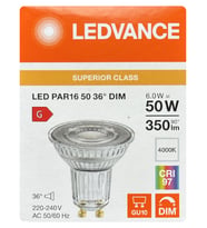 (1 Adet) Ledvance 6W Ilık Beyaz (4000K) Dim Edilebilir GU10 Duylu Cam Spot Ampul