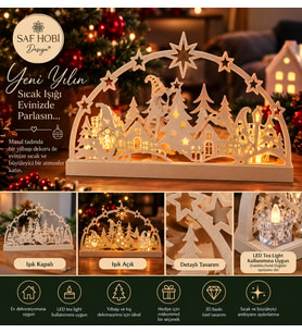 Saf Hobi Design® Yılbaşı Köyü LED Tea Light Dekoru