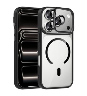 Apple iPhone 17 Pro Max Kılıf Standlı ve Kamera Lens Hediyeli M-Safe Şarj Özellikli Zore Etro Kapak