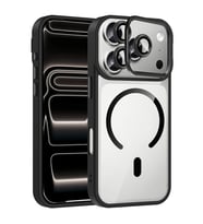 Apple iPhone 17 Pro Max Kılıf Standlı ve Kamera Lens Hediyeli M-Safe Şarj Özellikli Zore Etro Kapak
