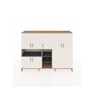 Hyperion Dolap 13 Raflı 7 Kapaklı 220x44x163 Çam-Aytaşı/Antrasit