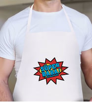 BK Gift Kişiye Özel Süper Baba Tasarımlı Beyaz Mutfak Önlüğü-2