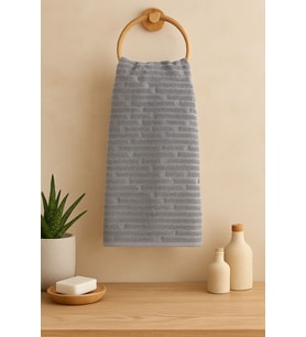 %100 Pamuklu 2’li Gri El Havlusu Seti – 50x90 cm  Modern ve Dayanıklı