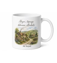 Doğal Köy Yaşamı Temalı Kupa Bardak Nostaljik Hediye Porselen Mug