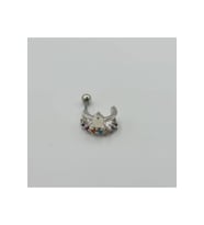 Gümüş Renkli Bonibon Taşlı Tragus Kıkırdak Küpe