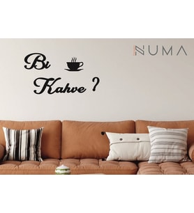 Numa Concept-Bi Kahve Ahşap Dekoratif Mutfak Duvar Tablosu (Siyah)